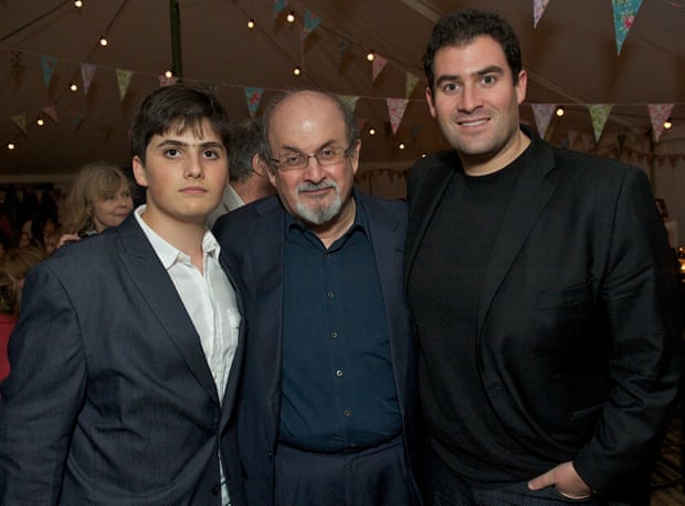 Salman Rushdie with sons Milan (left) and Zafar in 2012
