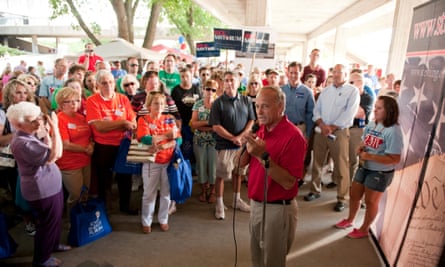 Rep. Steve King addresses a crowd in august 2011 at the Ames Straw Poll at Iowa State University in Ames, Iowa.