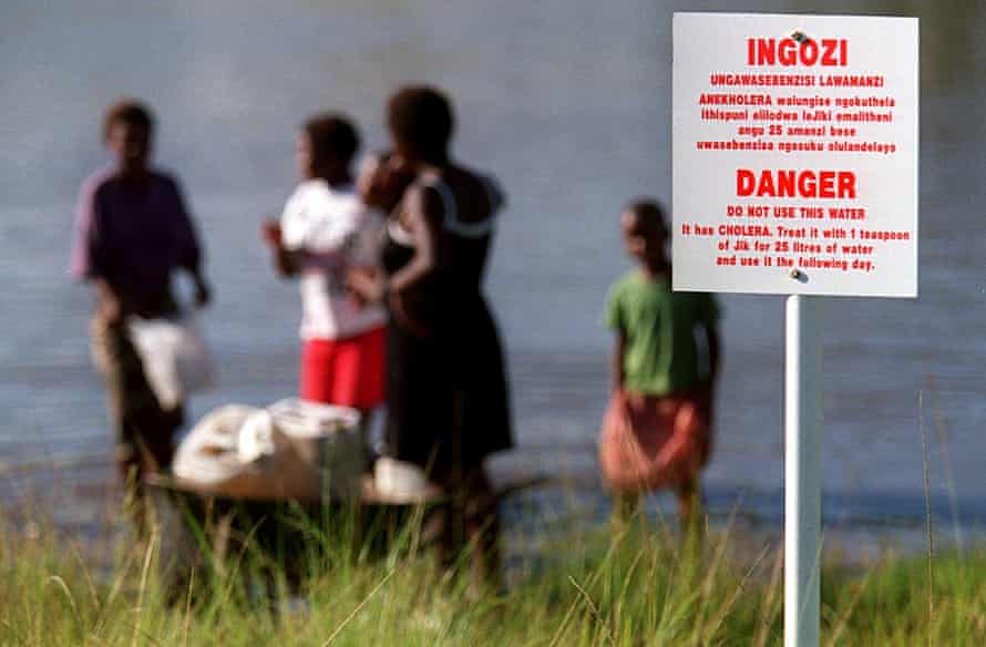 A dam infected with cholera in South Africa in 2001.