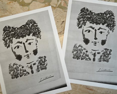 Printouts of a Picasso etching