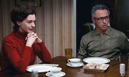 Anne Hathaway and Jeremy Strong in Armageddon Time.