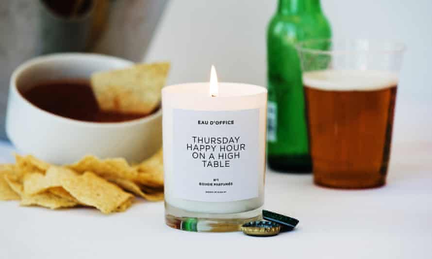 Eau d’Office’s Thursday Happy Hour on a High Table candle.