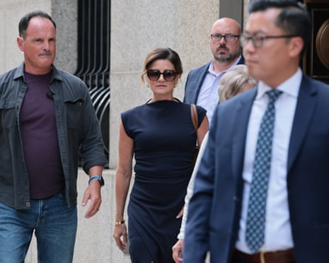 Paulette Thompson, Brian Thompson's widow, leaves the courthouse following Luigi Mangione's guilty plea.