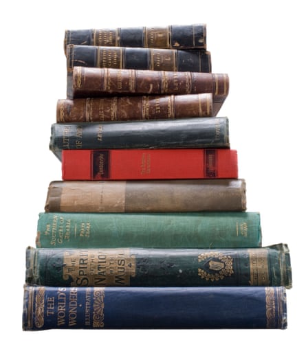 A stack of old books