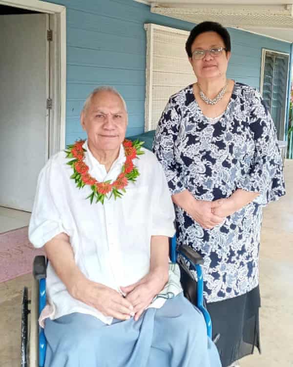 Steve Takaetali Finau and his wife Mele Finau, whose niece, Seini Taumoepeau, has been unable to reach him since the volcano eruption.