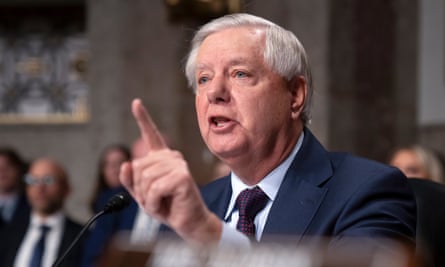 Republican Lindsey Graham speaks during the Senate judiciary committee’s hearing on online child safety, 31 January 2024.