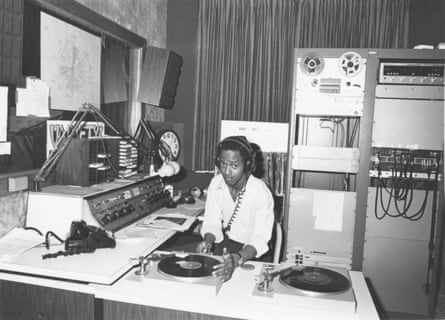 a man in a radio station