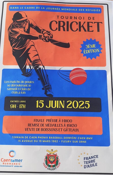 A flyer advertising the refugee cricket tournament