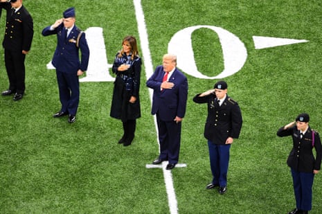 Trump attended the 2020 College Football Playoff National Championship game at the Superdome, where Sunday’s Super Bowl will be played.