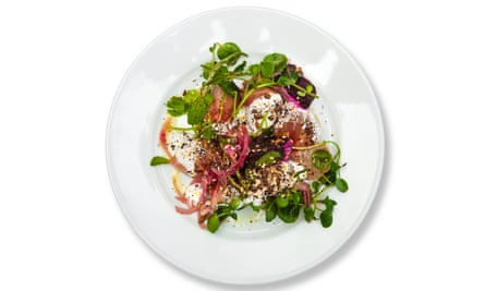 ‘It’s a plate of food that’s checking on your welfare’: beetroot yogurt za’atar.