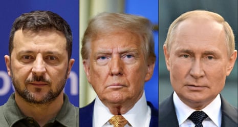 Volodymyr Zelenskyy, Donald Trump, Vladimir Putin
