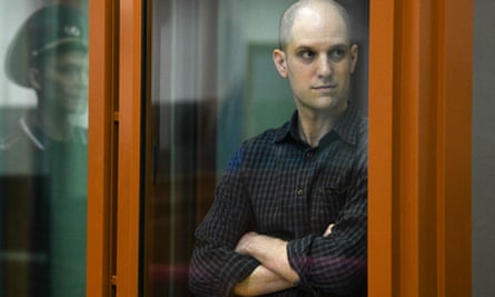 Evan Gershkovich behind glass