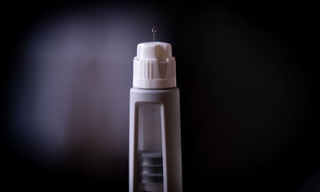 Close-up of an Ozempic syringe