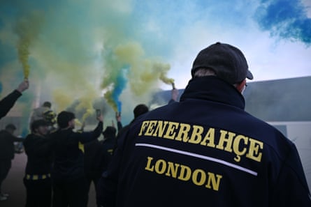 Fenerbahce fans at the team’s hotel in Nottingham