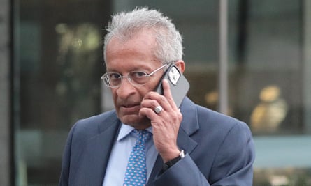 Mohamed Amersi after leaving a hotel in Park Lane, London in September 2021 after a Conservative party fundraising lunch