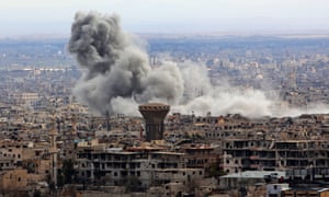 Smoke rises from eastern Ghouta