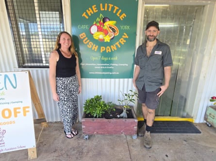 Sara Watkins and Stephen Ramsay run one of two fuel and grocery shops in Coen, Queensland.