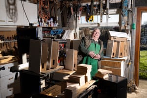 John Stimpson who has completed his aim of building 30,000 swift boxes by his 80th birthday.