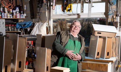 John Stimpson who has been making swift boxes for 13 years in his garage in Ely, Cambridgeshire.