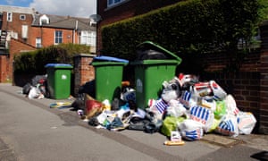 Single-use Tesco carrier bags.