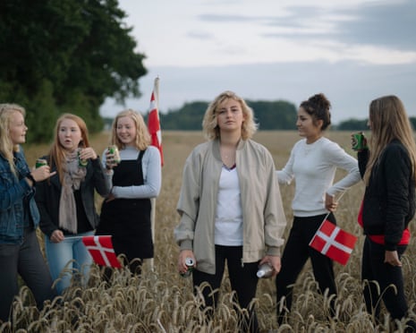 Maria Louise Hecky-Andersen celebrates her 16th with friends, flags and beer in Denmark.