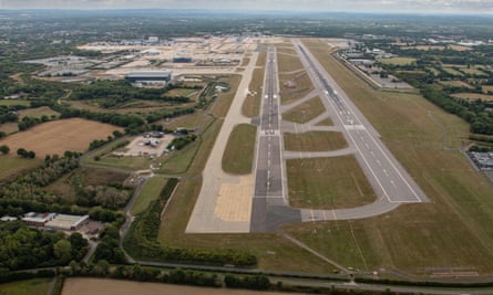 An aerial image of Gatwick airport. Critics say building Heathrow’s third runway would be like ‘plonking Gatwick next to the existing site’.