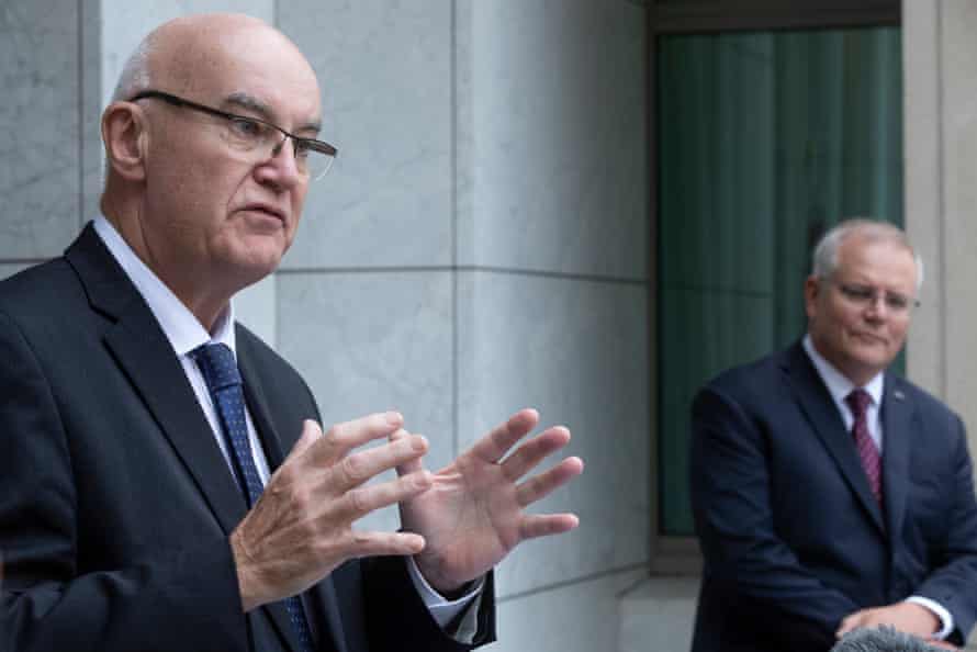 John Skerritt from the Therapeutic Goods Administration at a press conference at Parliament House on Tuesday afternoon.
