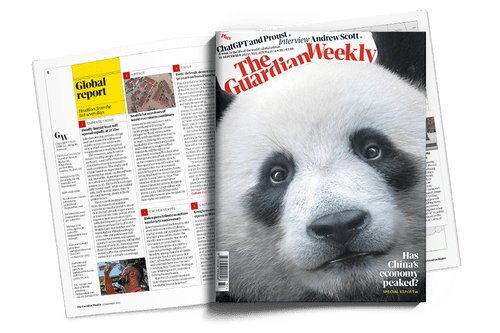 Spread pages of the Guardian Weekly magazine