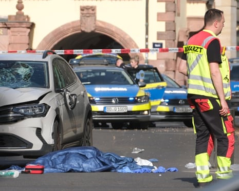 Two killed and several hurt after car ploughs into crowds in German city of Leipzig | Germany | The Guardian