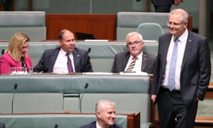 Rebekha Sharkie, Josh Frydenberg, Andrew Wilkie and Scott Morrison on the crossbenches as the government moves to bring on debate on the energy bills.