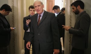 Dan Coats is seen heading into the weekly GOP policy luncheon at the US Capitol in February 2015.