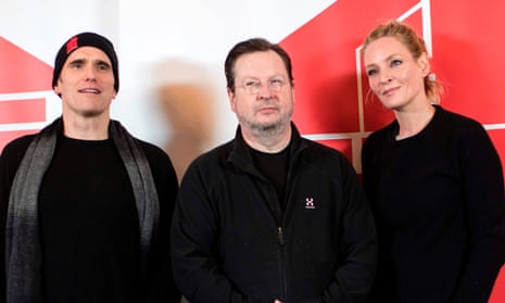 Making a killing … Lars von Trier with Matt Dillon, left, and Uma Thurman.