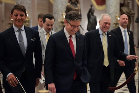 Speaker of the House Mike Johnson (R-LA) leaves the House chamber during a procedural vote on the ‘One Big Beautiful Bill Act’ in the Capitol on Wednesday.
