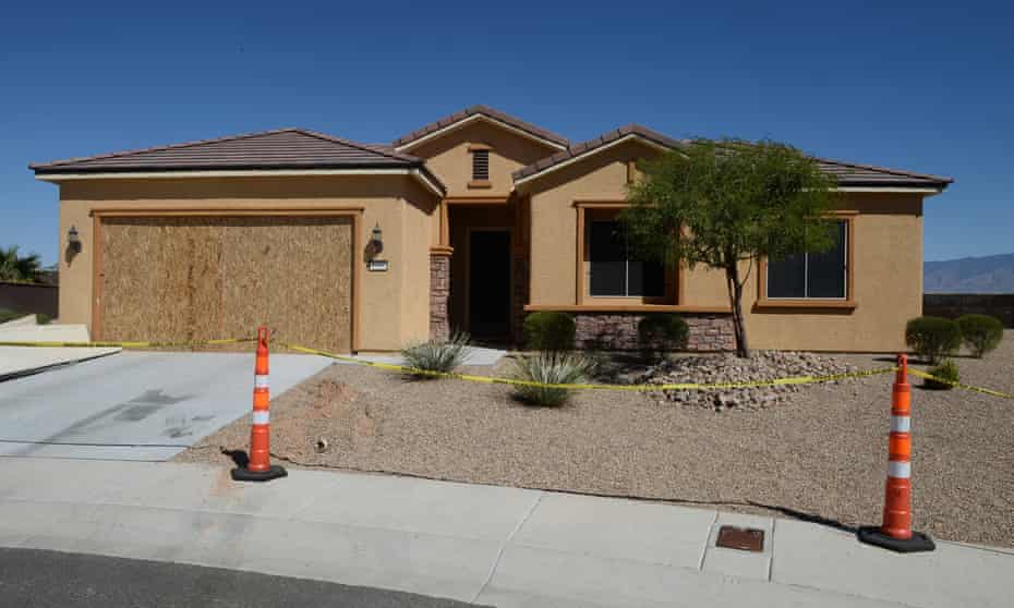 The Mesquite, Nevada home of suspected Las Vegas mass shooter Stephen Paddock, where he boasted of a ‘gun room’.