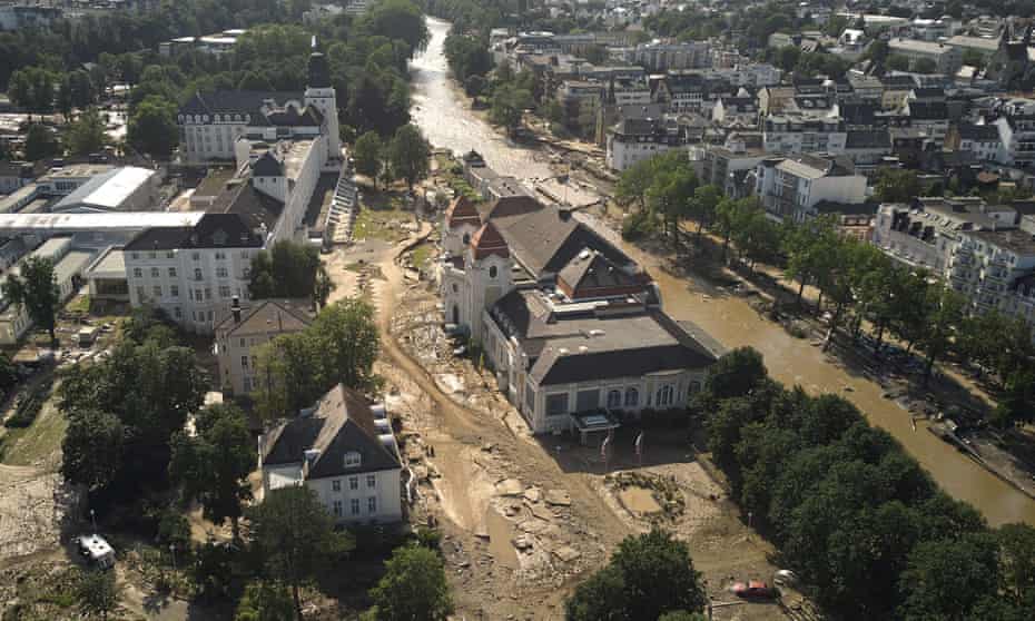 Damage to a spa complex near the Ahr River in Bad Neuenahr, Germany
