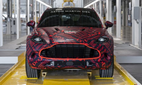 Aston Martin’s first SUV, the DBX, inside their factory in St Athan in South Wales. 