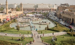The park below the citadel in central Erbil, Iraq.