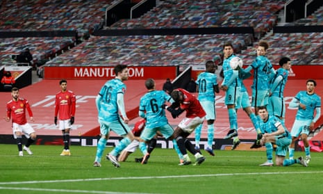 Manchester United’s Bruno Fernandes scores their third.