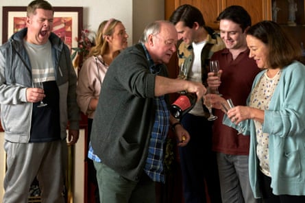 The neighboours celebrate in series six of Two Doors Down, 2023.