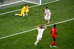 Switzerland’s goalkeeper Yann Sommer (left) reacts as Cesar Azpilicueta and Alvaro Morata (back) celebrate their Spain’s goal.