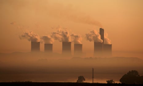 Sunrise at the coal-fired Lethabo power station