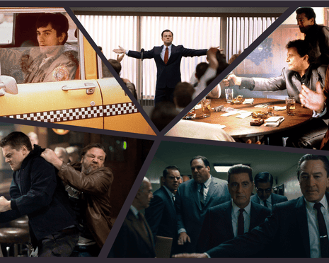 composite of Taxi Driver, The Wolf of Wall Street, Goodfellas, The Irishman and The Departed