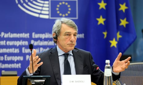 The president of the European parliament, David Sassoli