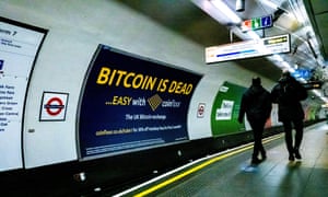 Bitcoin is dead ad on the London undergound