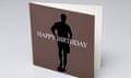 Birthday card for a man with a silhouette of a footballer on the front and the words "Happy Birthday"