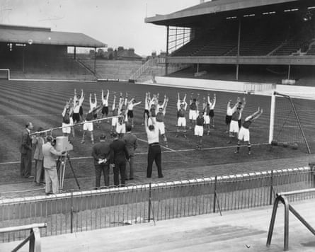 Give us a wave … the BBC’s mobile television unit record Arsenal for the first ever TV football.