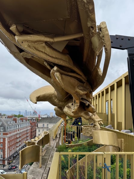 Bald statement … the rooftop eagle, made from bits of B-52 bombers.