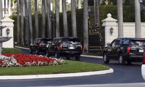Donald Trump’s motorcade arrives at the Trump International Golf Club West Palm Beach on 24 December, for the third day in a row.