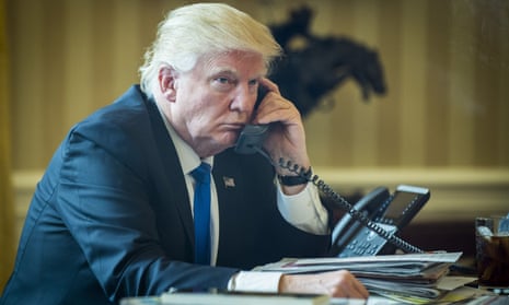 Donald Trump: thank God he’s using a landline for once.