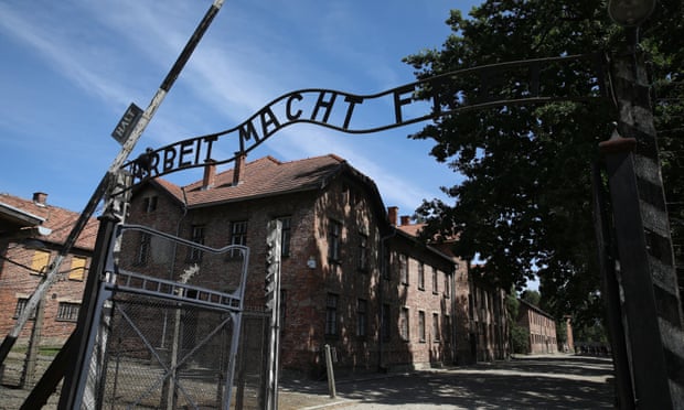 A general view of the main gate of the former Auschwitz concentration camp in Oświęcim, Poland. 